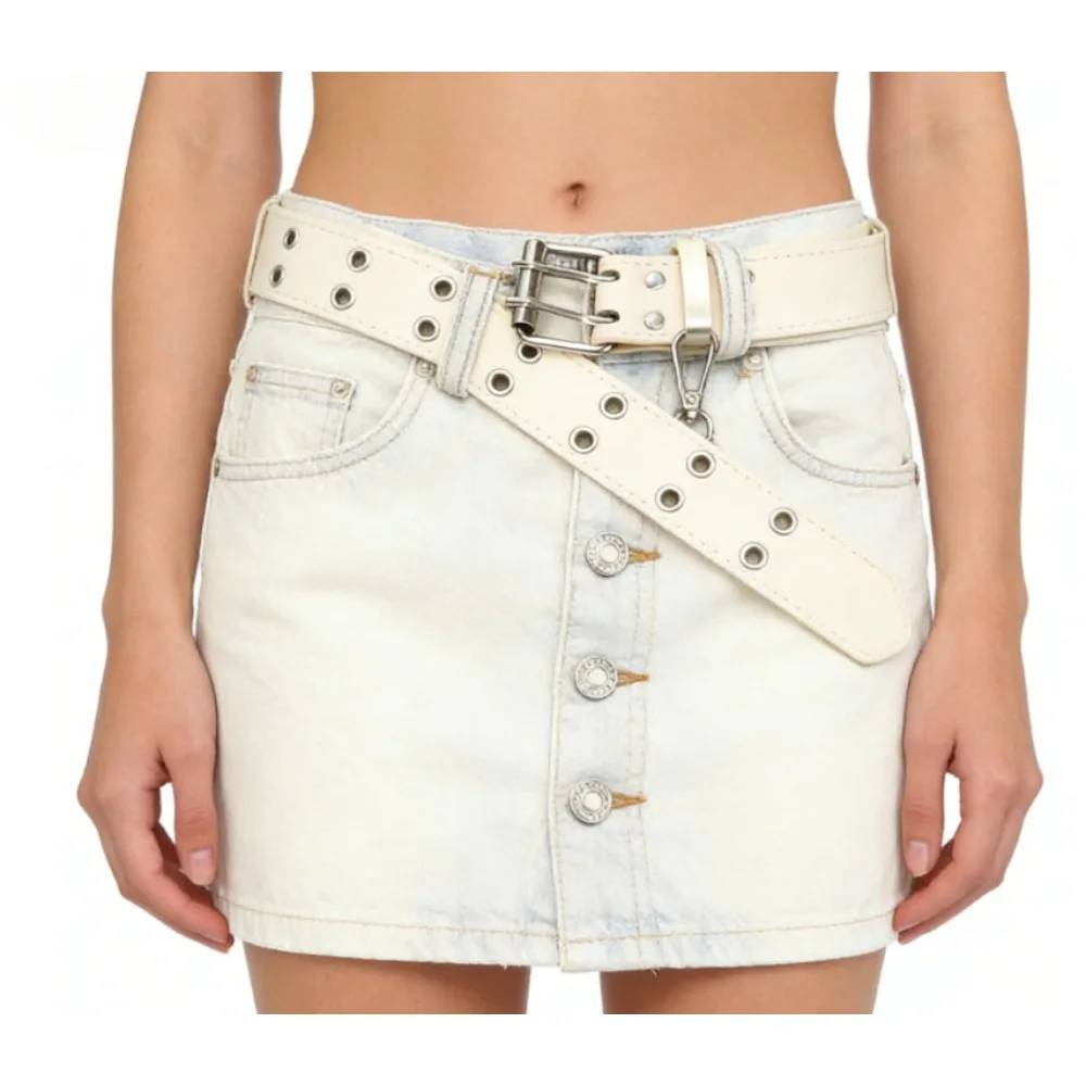 

Женский пояс в стиле хип-хоп панк, розовый пояс-цепочка с люверсами, эффектный джинсовый пояс в стиле Y2K для вечеринок и уличной моды