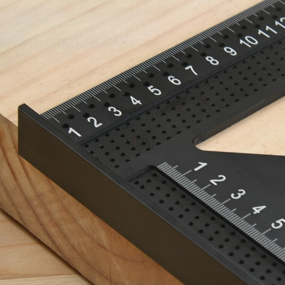 Carpenter Square 7 Inch Aluminum Precision 90° Square Protractor Marking Gauge Measuring Layout Tool Hole Metal Triangle Ruler