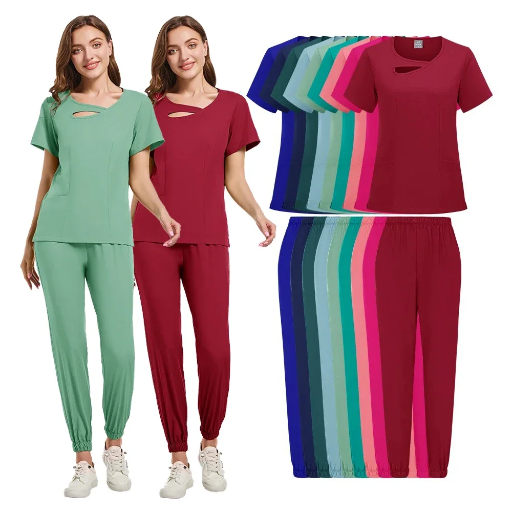 

Multilcolors Hospital Medical Scrub Suits Uniform Women Men Scrubs Set Beauty Work Clothes Nurse Accessories Dental Surgery Suit