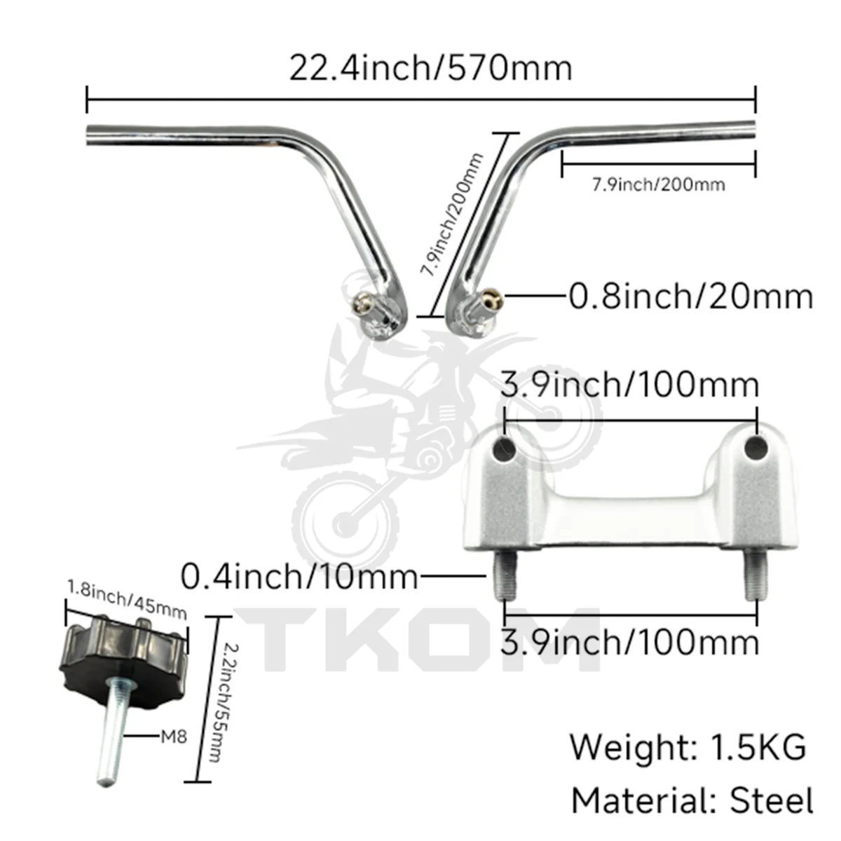 CT70 Handlebar Mount Clamp Rotating Screw Hardware Kit For Honda Z50 Z50M Monkey CT70 DAX Mini Bike parts