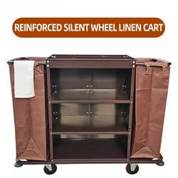 Linen Trolley Hotel Guestroom Entrance Bilateral Floor Cleaning Collection and Cleaning Trolley Hand Pushed Service Vehicle
