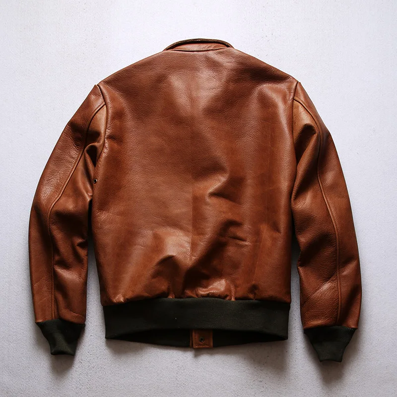 Super Quality Coat Genuine Cow Leather Cowhide Stylish Durable Vintage A2 Jacket