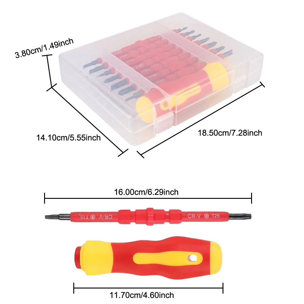 8pcs Insulated Screwdriver Set Interchangeable Blade Electrician Repair Tools Kit Chrome vanadium steel