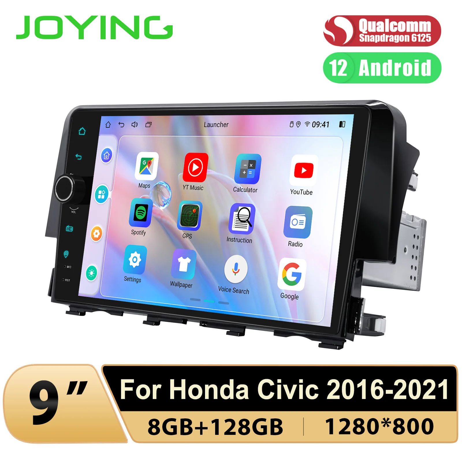 JOYING-Car Radio Stereo Multimedia Audio Carplay System, Suporta Câmeras de Fábrica, Amplificador USB, 9 \