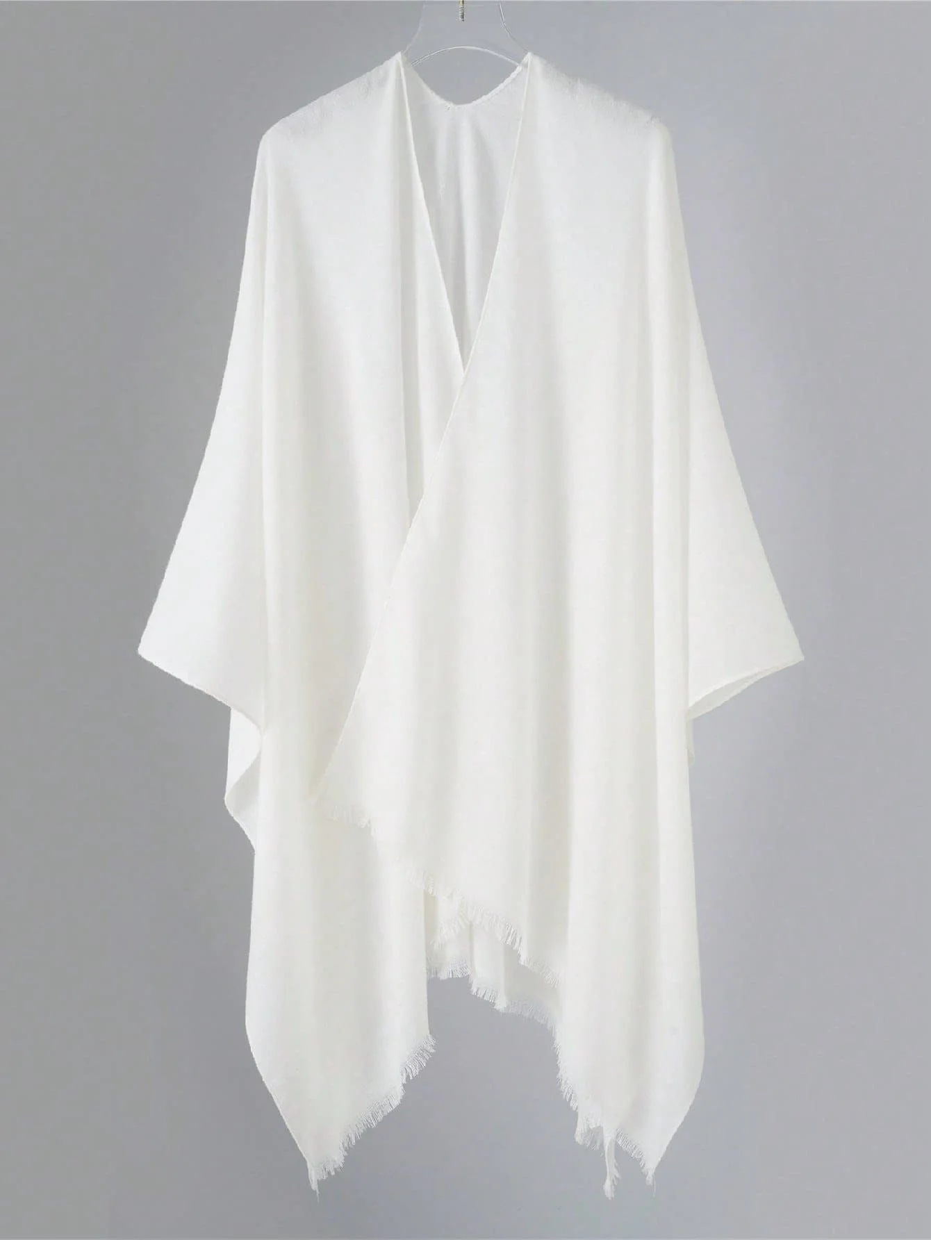 

Women Solid Faux Cashmere Fringe Open Front Oversized Warm Wrap Shawl Poncho Winter Fall