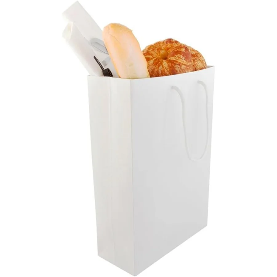 

9.5 Inc x 4 Inc Paper Sopping ags 10 Glossy Fis Paper Party ags - Rope andles Cardoard a Wite Paper Gift ags Reusale For Partie