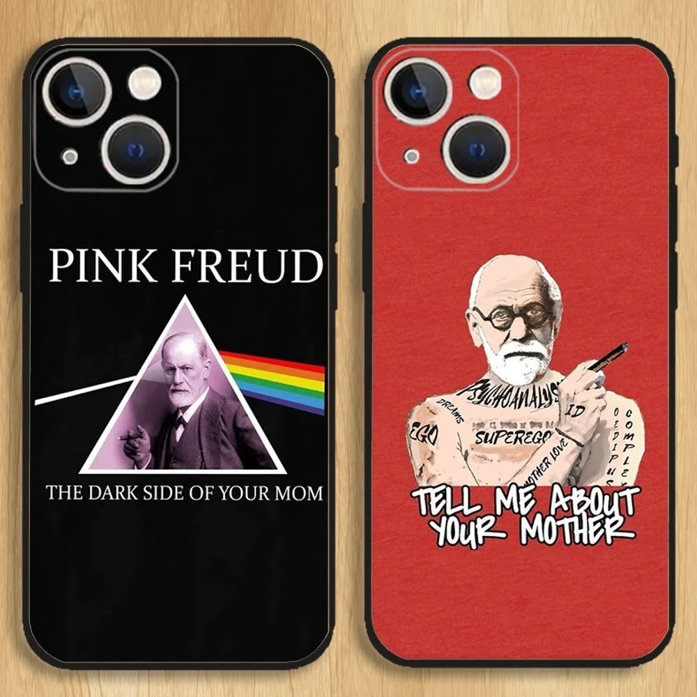 Sigmund Freud Psychologist Phone Case For iPhone15,14,13,12,11,Pro,Max,Plus,Mini,X,XS,XR,8,7,6,S,Plus,SE Soft Black Case