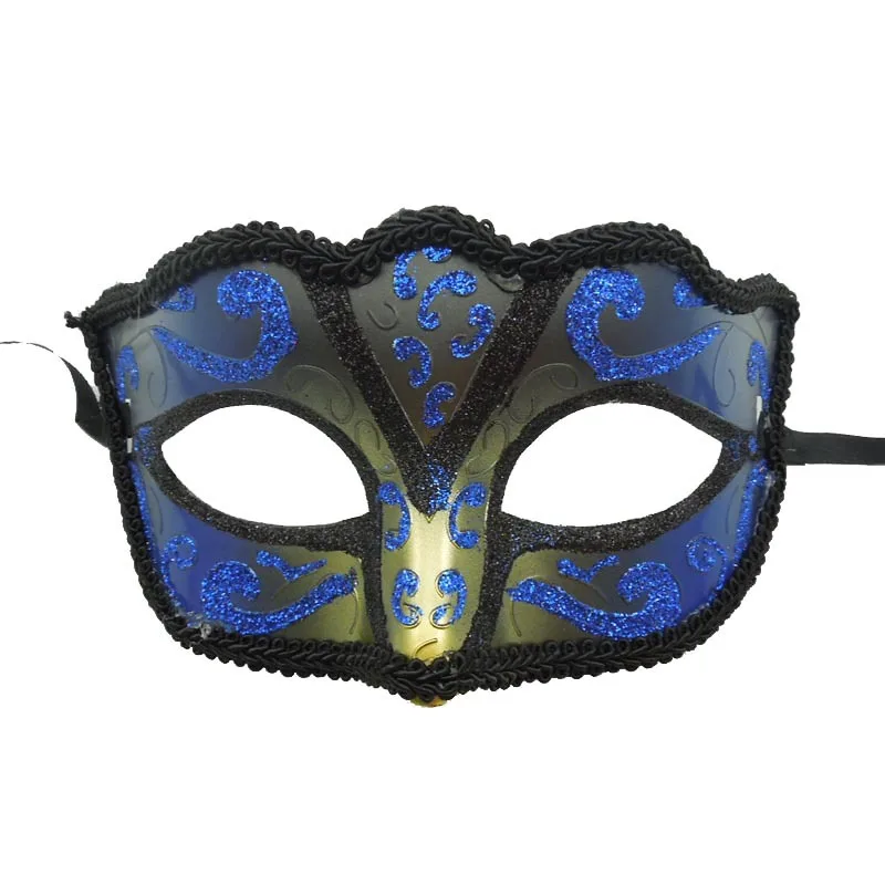 Masquerade Party Half Face Fox Mask Black Exquisite Lace Edge Gold Powder Halloween Celebration Performance Props