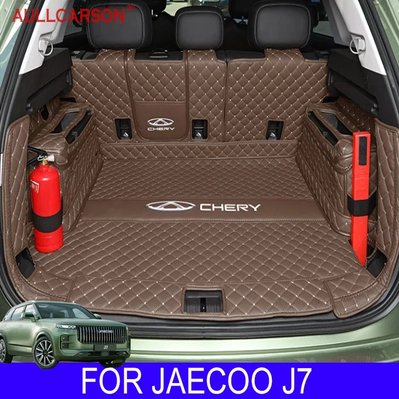 For JAECOO J7 2023 Trunk Mats Non-slip Luggage Leather Durable Cargo Liner Boot Carpets Interior Waterproof Accessories 6 Pieces