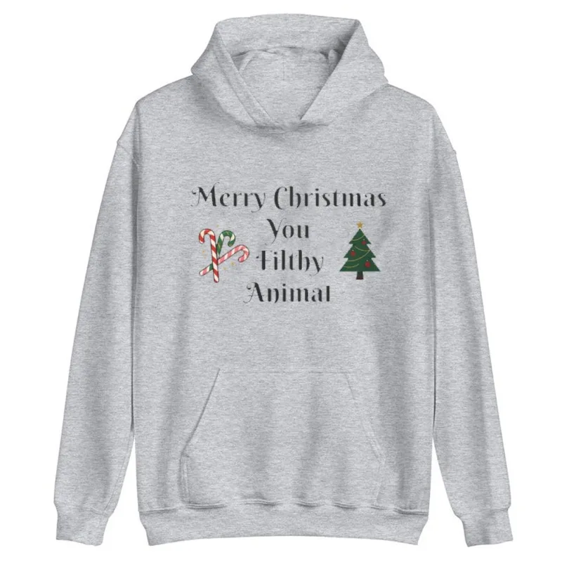 عيد ميلاد سعيد أنت القذرة الحيوان هوديي للجنسين رسم سلسلة البلوز عطلة مريحة الخريف الشتاء الحرارية شعبية هوديي