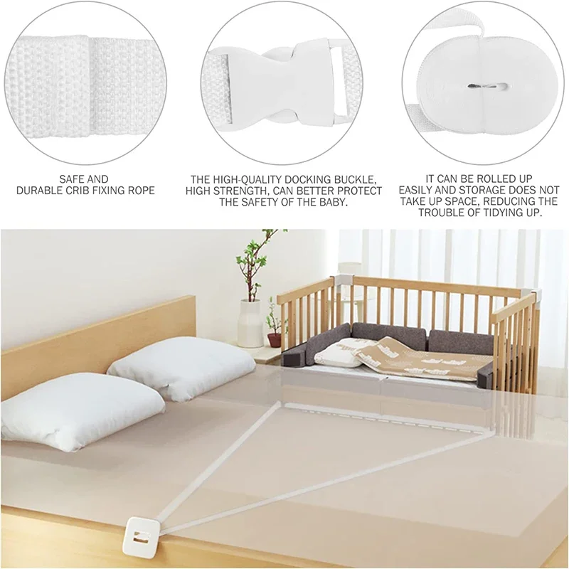 Connecteur de lit, sangle de matelas, feuille de ceinture, support de fixations en fibres pour bébé, cordes de pont CPull, sangles jumelles,