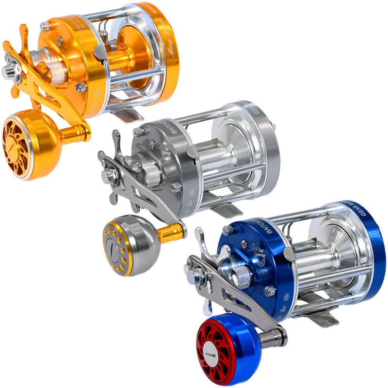 40L & 60L Stainless Steel Fishing Trolling Reel Right Hand 5.2:1 Gear Ratio Single Rocker Drum Surf Lake River