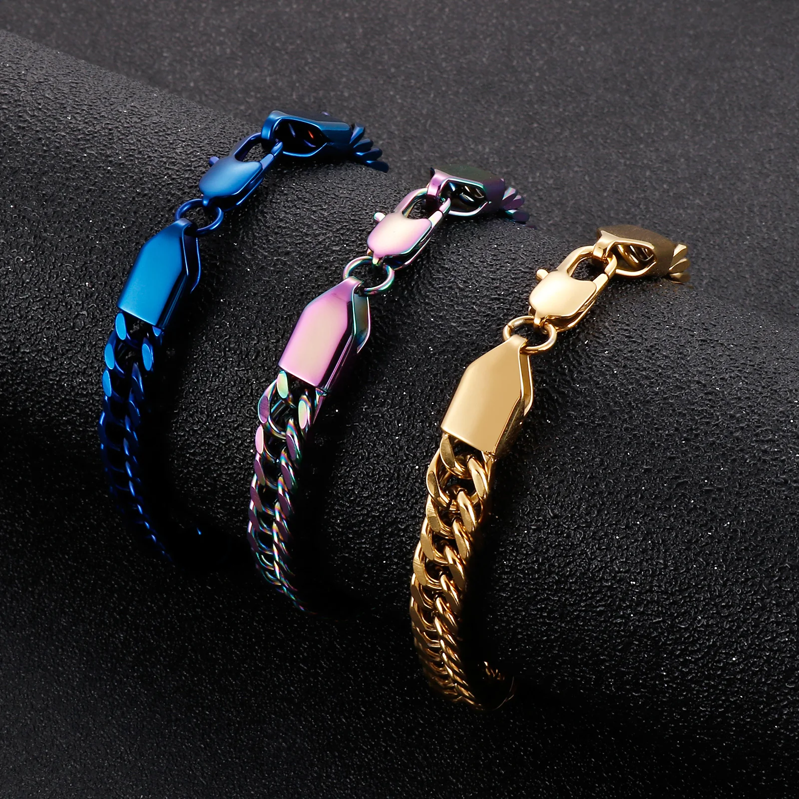 KALEN 8mm متعدد الألوان ربط سلسلة سوار للرجال النساء الفولاذ المقاوم للصدأ بارد سحر الاكسسوارات بسيطة حزب مجوهرات هدية