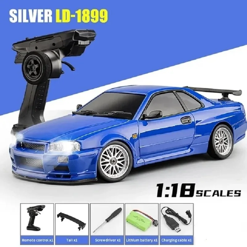 2.4GHz LD RC LD1899 1/18 RC Drifting Car With Gyroscope On-Road Alloy Body Shell Racing Cars Radio Control Children Toy Gift