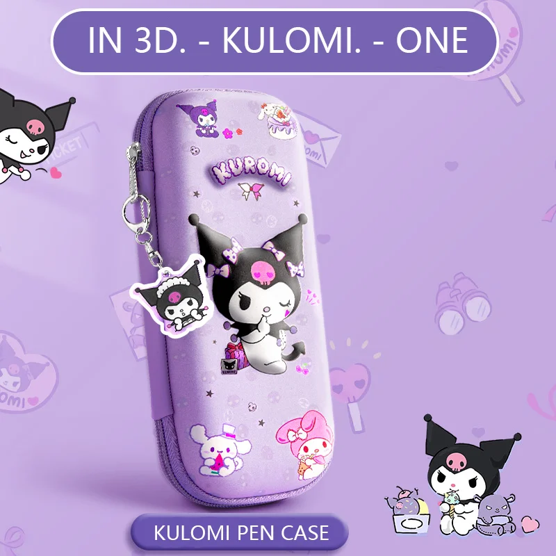 

Sanrio Series Kuromi Pencil 3D Bag Box Girl's Pencil Case Cartoon Character Doll Gift Birthday Present Cute Ornament Decoration