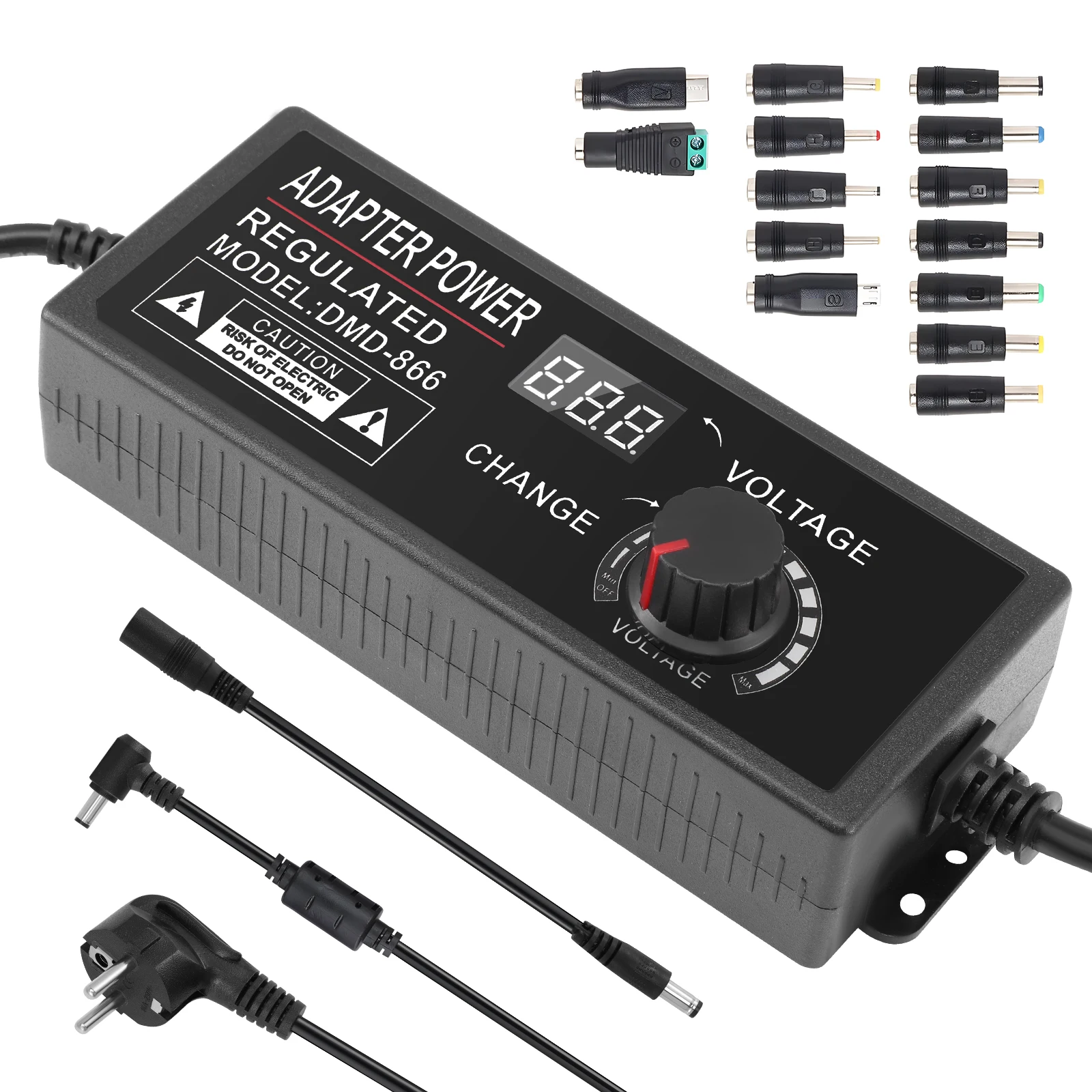 3-36V 4A 144W Einstellbares Netzteil, Universelles Netzteiladapter 100V-240V AC zu DC 36 Volt Stromversorgungskonverter