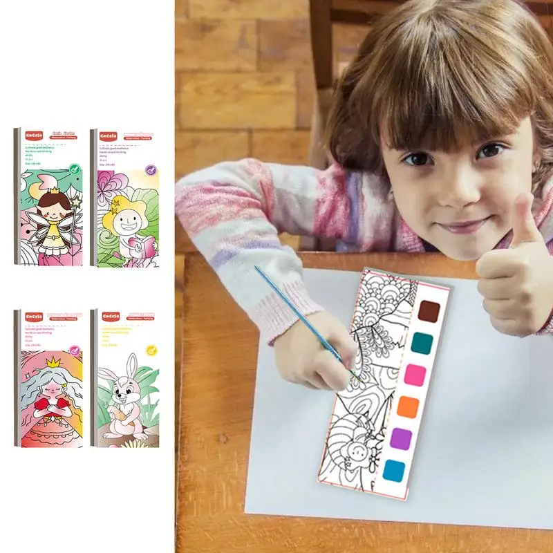 20 Vellen Aquarel Schilderij Boek Voor Kinderen Fee Tuin Dieren Bloemen Graffiti Foto Kleuring Tekening Speelgoed Kerstcadeaus