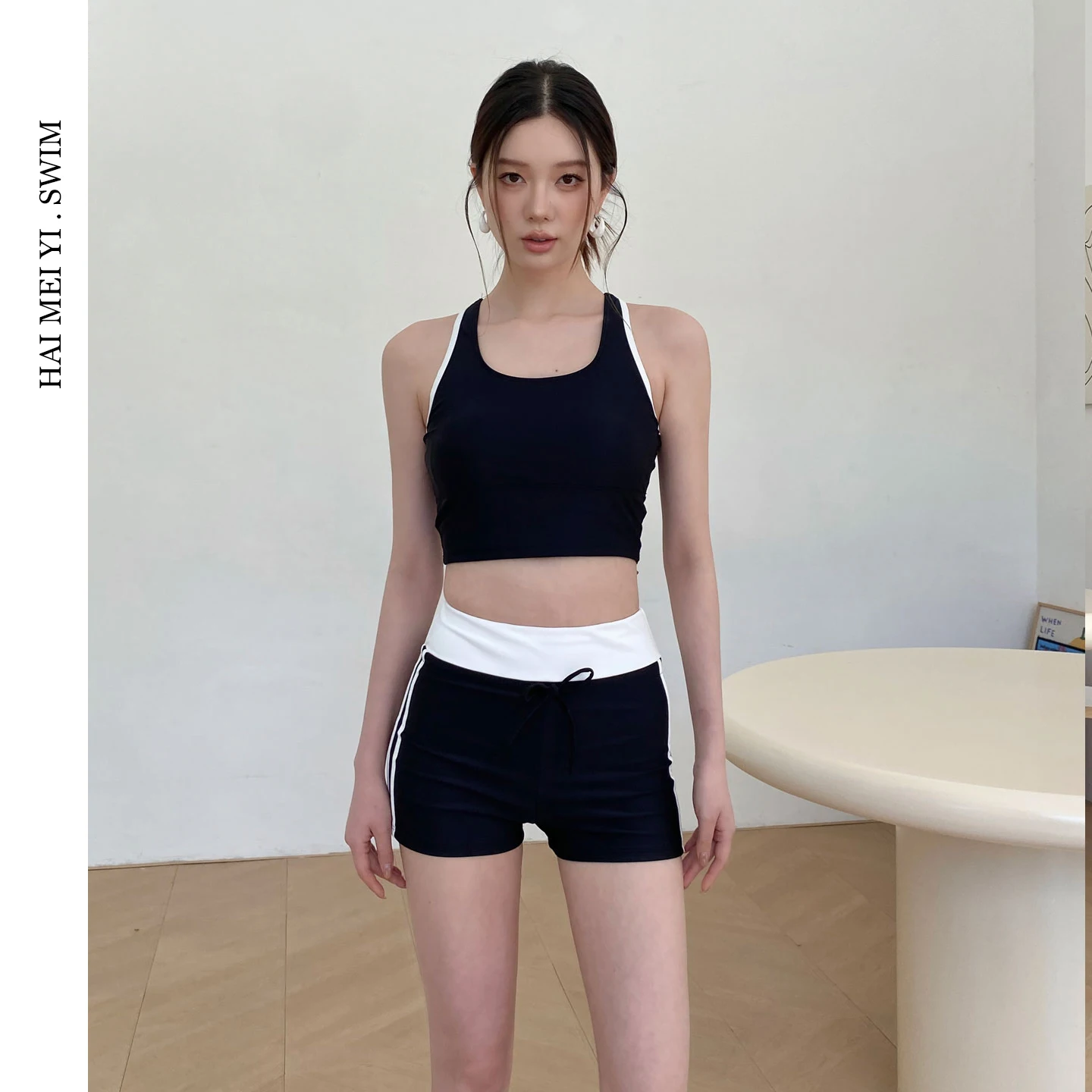 High Waist Two Piece Swimsuit Women's Style Slimming Thermal Vacation Swimming Costume Haimei 2026 New Model Beach Play