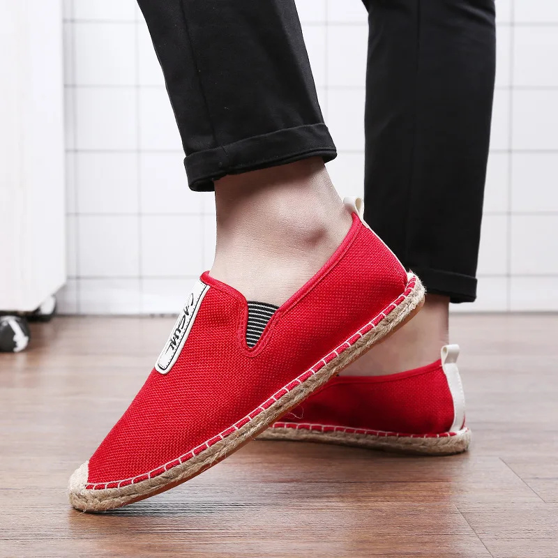 2023 New Summer Lightweight and Breathable Trendy Flat Shoes Men\'s Canvas Shoes Casual Pullover Solid Color Trendy Men\'s Shoes