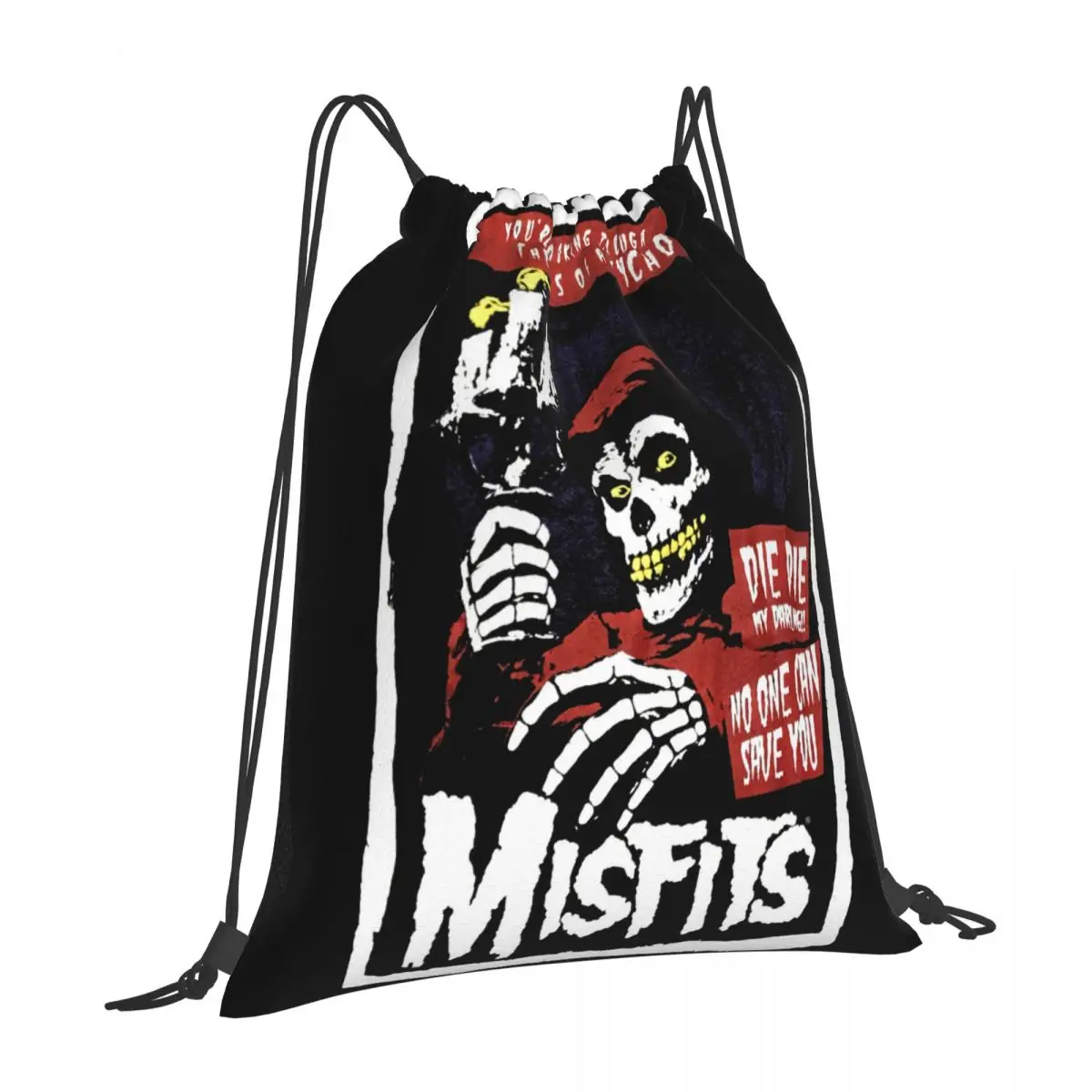 Misfits 밴드 캐주얼 어린이 멋진 애니메이션 드로스트링 백, 베낭가방 드로스트링 백, 베낭가방 트레이닝