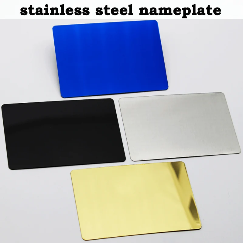 Placa de Metal de Cartão de Gravação a Laser Material em Branco Acabamento Single-sided Espessura 04 mm 100×60 88×53 80×50 10 Pcs Aço Inoxidável
