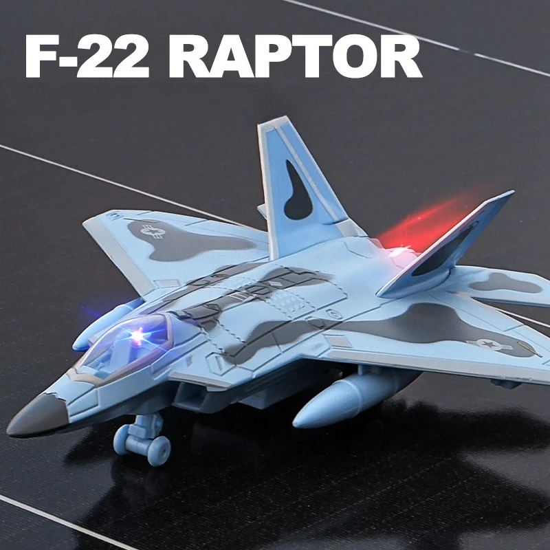 

Модель F22 Raptor, сплав, истребитель, военная модель самолета, украшение, игрушки, подарки со звуком и светом