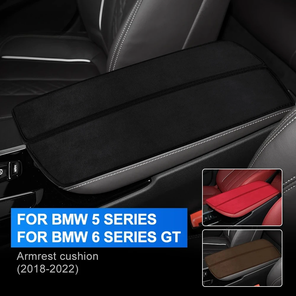 Car Armrest Box Cover Cushion Center Console Mat Pad For BMW 5 6 Series GT 2018-2022 G31 G30 G32 Auto Interior Accessories Suede image 3
