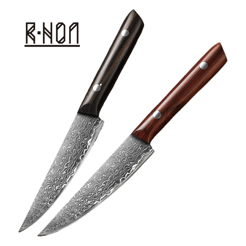 

RHON 5inch Utility Knife 67Layer Damascus Steel Sharp Blade Household Fruit Paring Peeler Petty Carving Vegetable Steak Knives