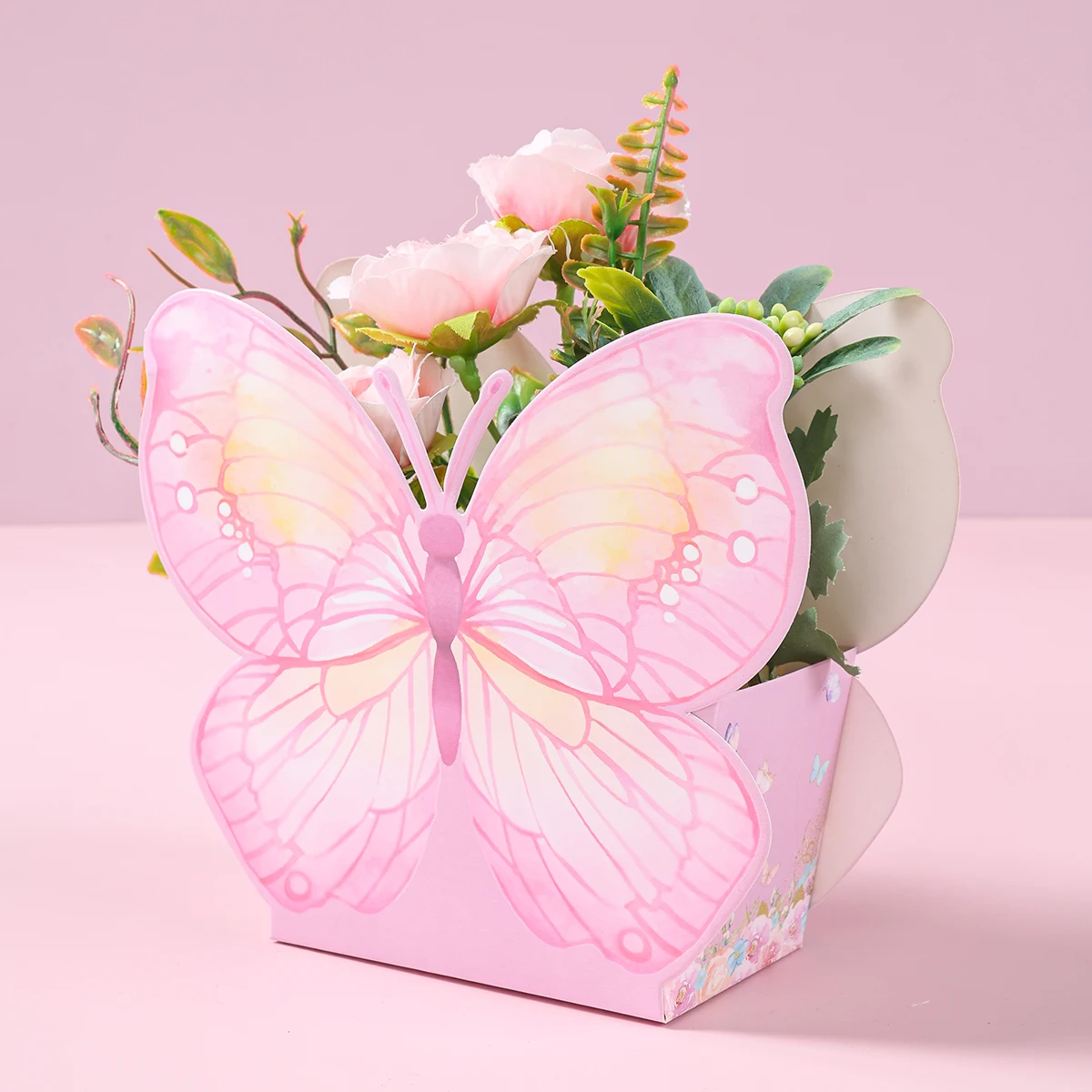 6szt Pudełka na cukierki z kwiatem motyla Torebka na czekoladki na wesele Baby Shower Urodziny Party Supplies Pudełko na prezenty — zdjęcie 6