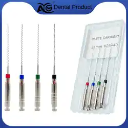 4pcs/Box 21/25mm Size: 25#-40# Dentistry Tool Dental Rotary Paste Carriers Spiral Filler Lentulo Assorted Engine Filling Paste
