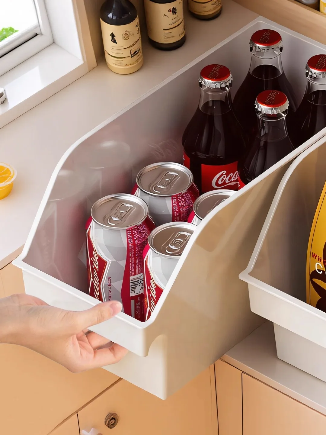 

Пластиковая корзина-органайзер для хранения в кухонном шкафу, под раковину, для дома, для кладовой, контейнер для мелочей