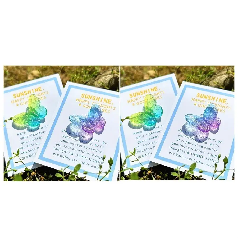 1/5/10/20/50/100pcs s, Butterfly Series Pocket Hug Cards, Resin Butterfly, Heartwarming Hug Cards with Encouraging Words, Perfec
