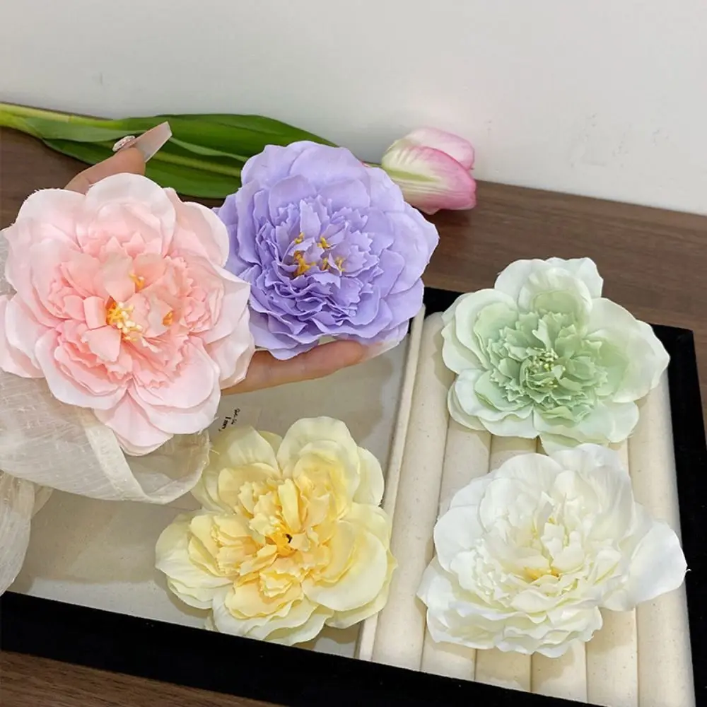 

Korean 9cm Peony Flower Heads Artificial DIY Flower Hair Clips Silk Hair Accessories Home Decoration