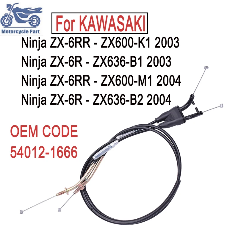 

Motorcycle Accessories Fuel Return Throttle Clutch Line Cable Wire For Kawasaki Ninja ZX-6RR ZX6R ZX600 ZX636 2003 2004 ZX-6R 6R