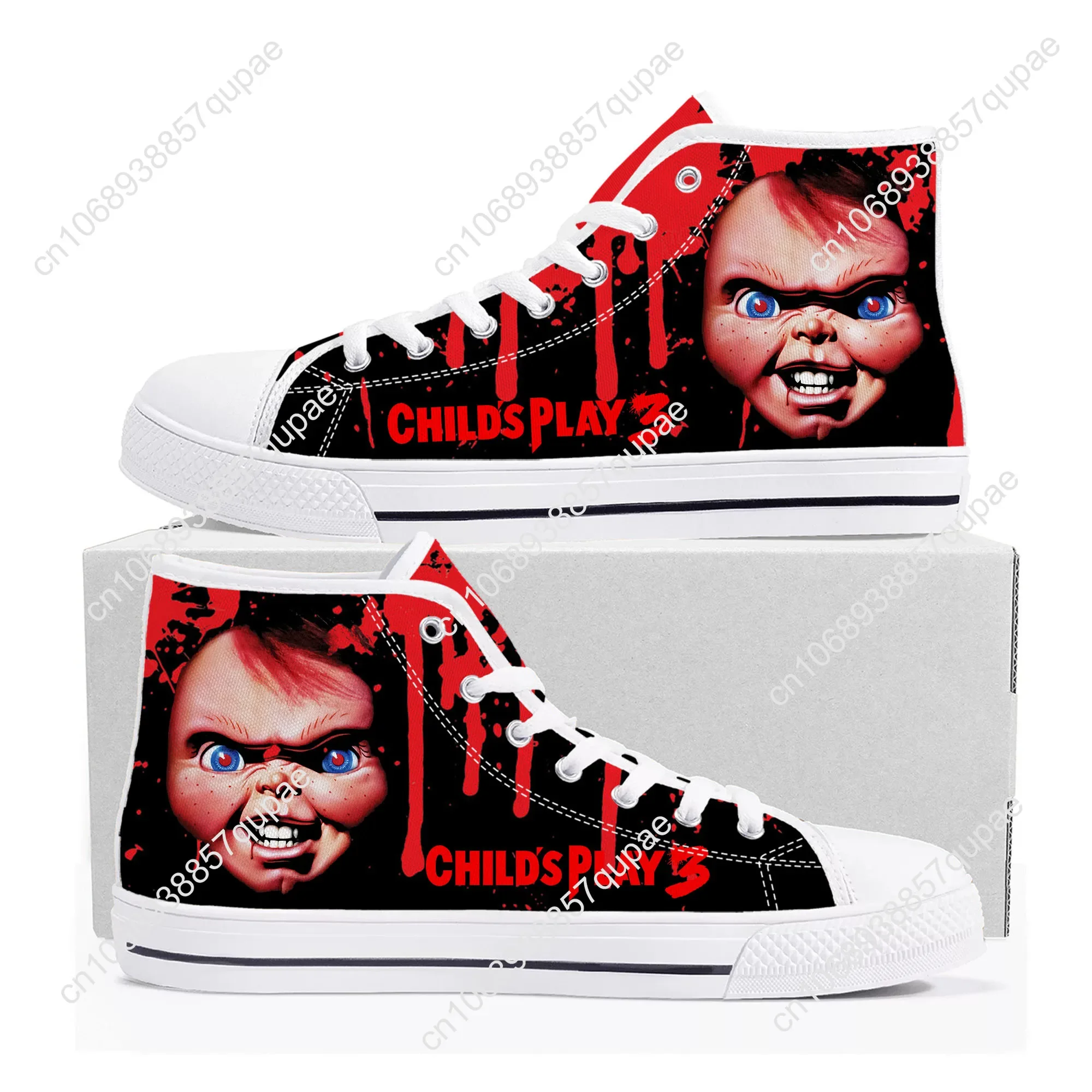 Zapatillas de lona de alta calidad para hombre y mujer, zapatos informales personalizados de película de terror, Chucky, para adolescentes