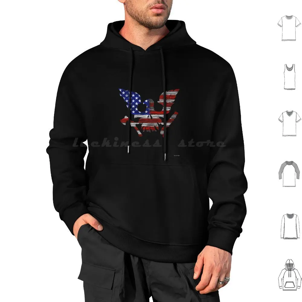 Estado da União moletom com capuz de algodão manga comprida bandeira americana State Of Decay 2 Estados Unidos da América Águia rústica