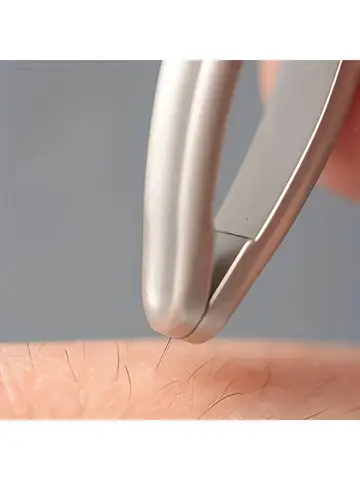 Premium Round Head Tweezers for Eyebrow & Facial Hair Removal Seamless Clips Short Hair Precision Beard Clip