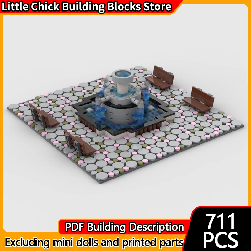 

Street View Model MOC Building Bricks Fountain For Town Hall In Main Square Modular Technology Children Gifts Assemble Toys Suit