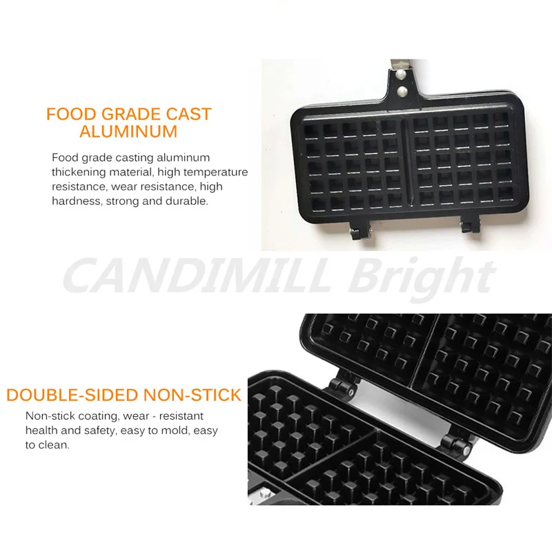 Waffle Maker Non-stick Waffle Cake Mold Baking Tray Household Kitchen Gas Pancake Maker for Breakfast Shop Bakery