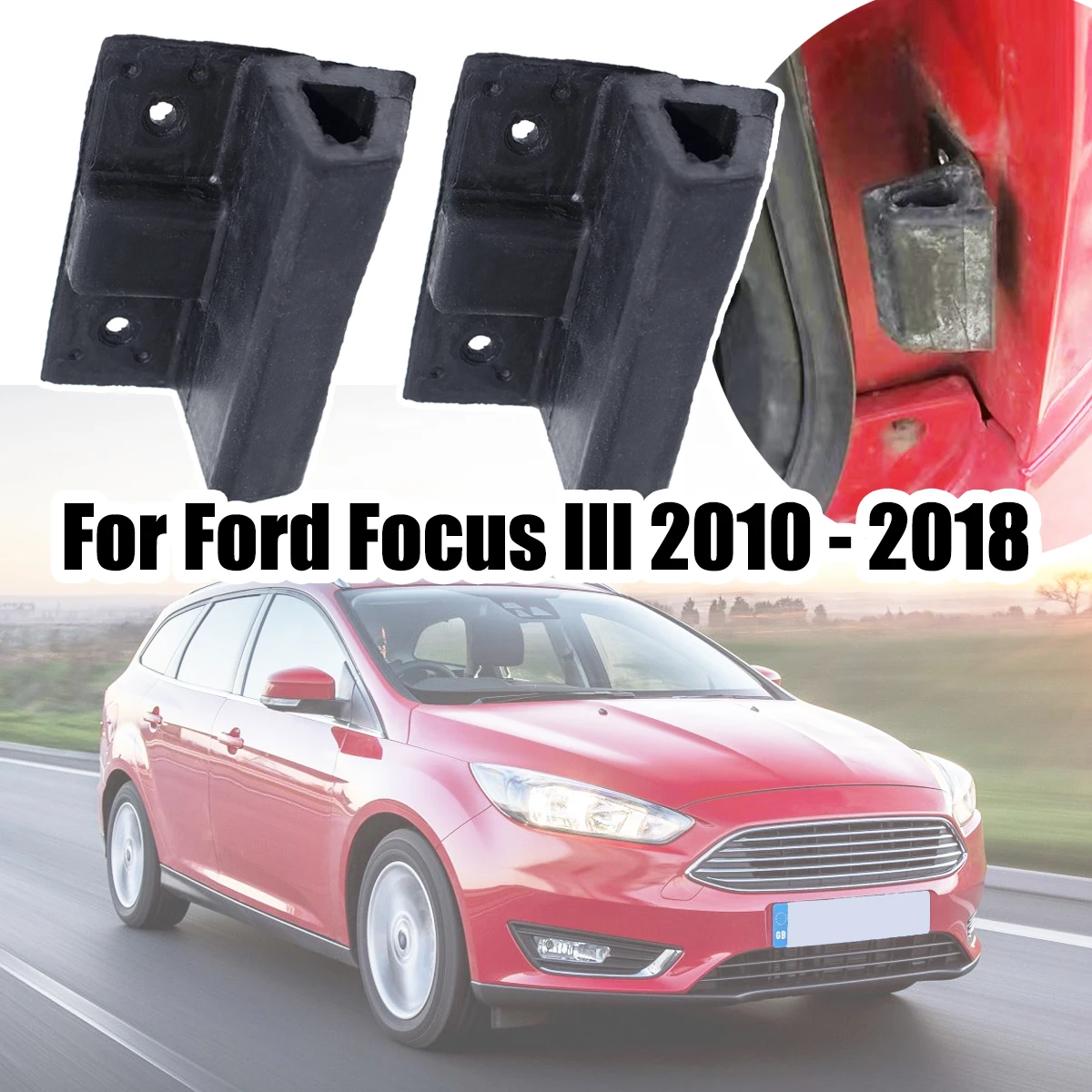 

2Pc Rear Boot Tailgate Bumper Stopper For Ford Focus III 10-18 Fiesta Trunk Lid Cushion Rubber Silencer Pad Car Replacement Part