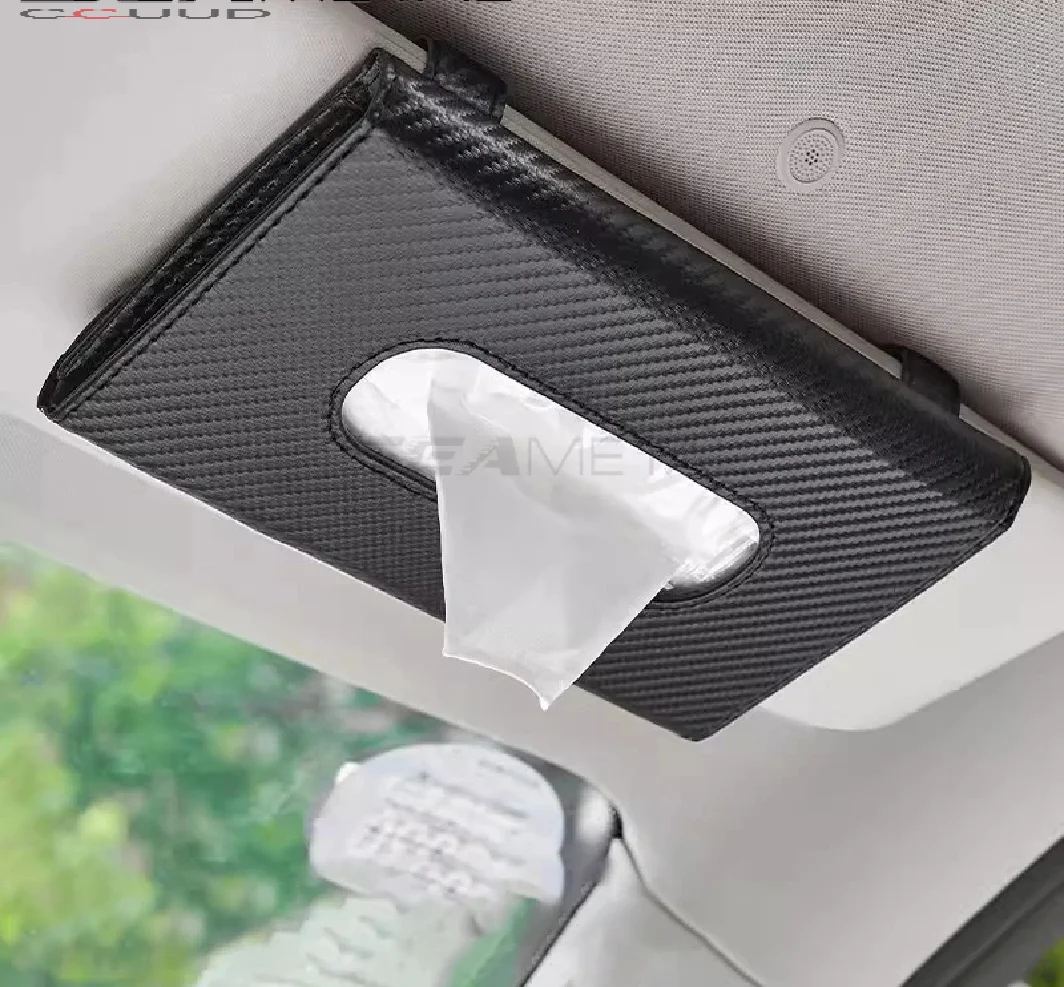 

Car Sunshade Plate Tissue Box Universal Auto Interior Paper Towel Storage Bag Carbon Fiber Sun Visor Tissue Boxes