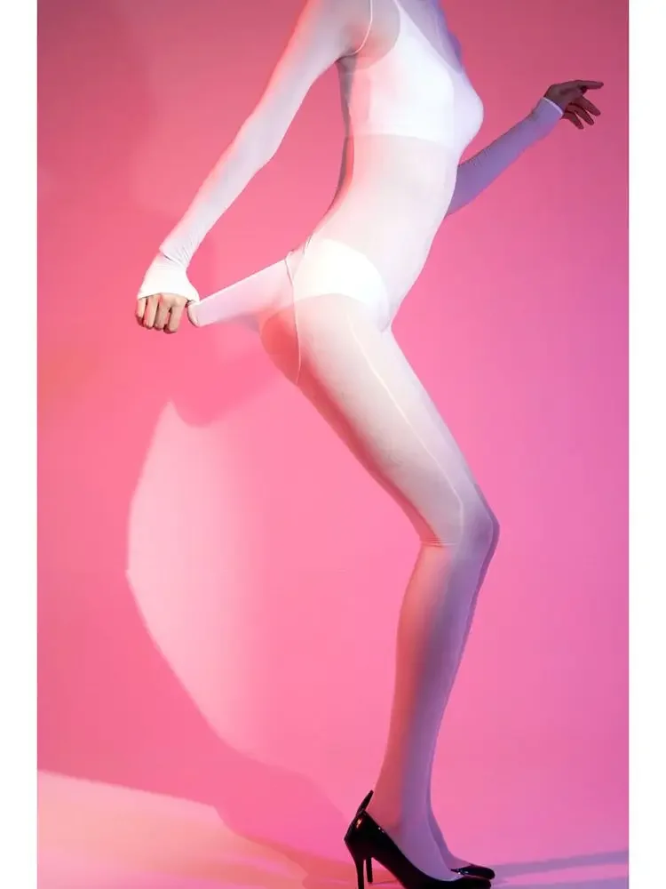 للجنسين لامعة لامعة 8D حجم كبير جوارب طويلة بوديستوكينج الجوارب مثير شفافة الملتصقة ارتداءها يوتار الملابس الداخلية Catsuit الجسم