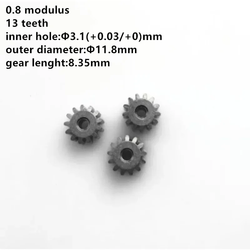 10pcs/lot Metal Iron Base Gear 0.8 Modulus 13 Teeth Inner Bore 3.1mm for Motor Model Hardware Accessories