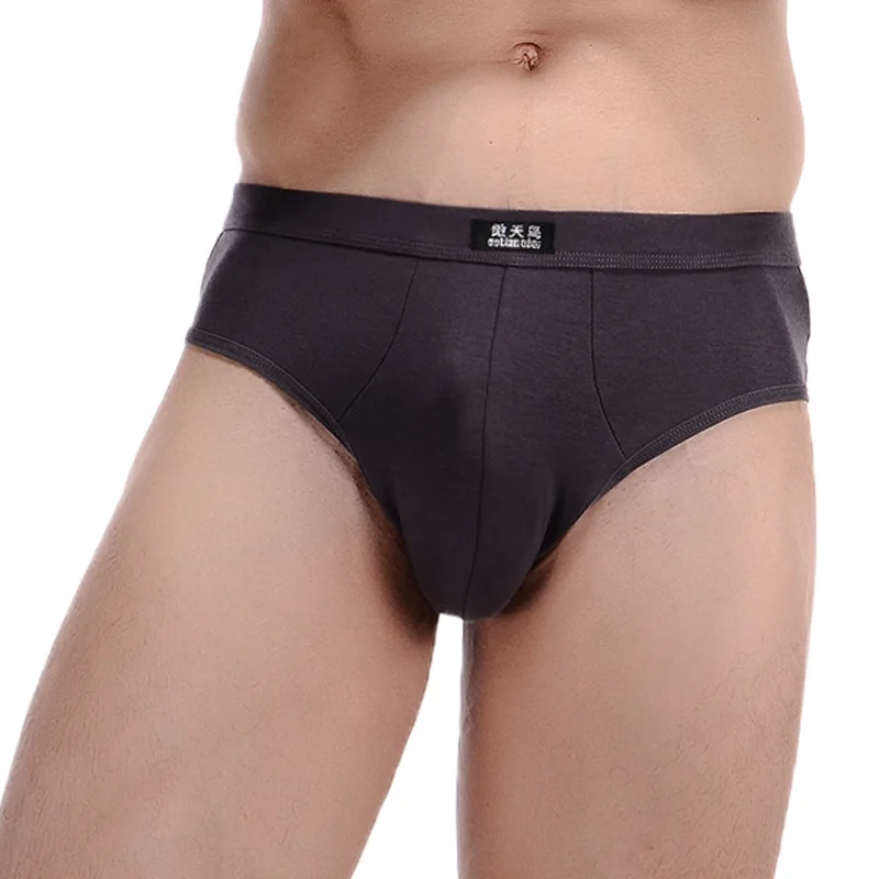 Ropa interior transpirable de Modal sólido para Hombre, calzoncillos sexys de cintura media, suaves y de alta elasticidad