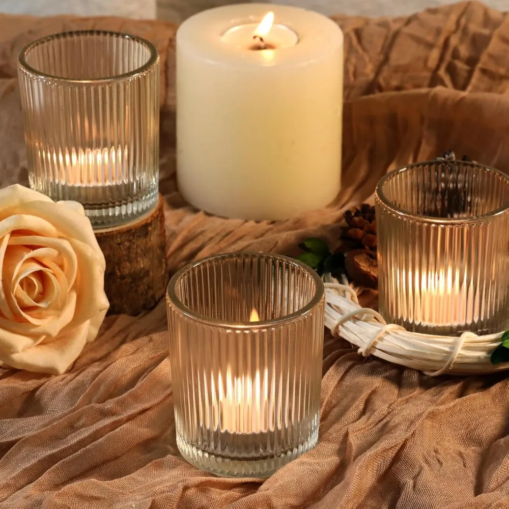 36 Pcs Votive Candle Holders - Clear Glass Tea Lights Candle Holder in Bulk for Table Centerpiece, Tealight Holder for Weddings