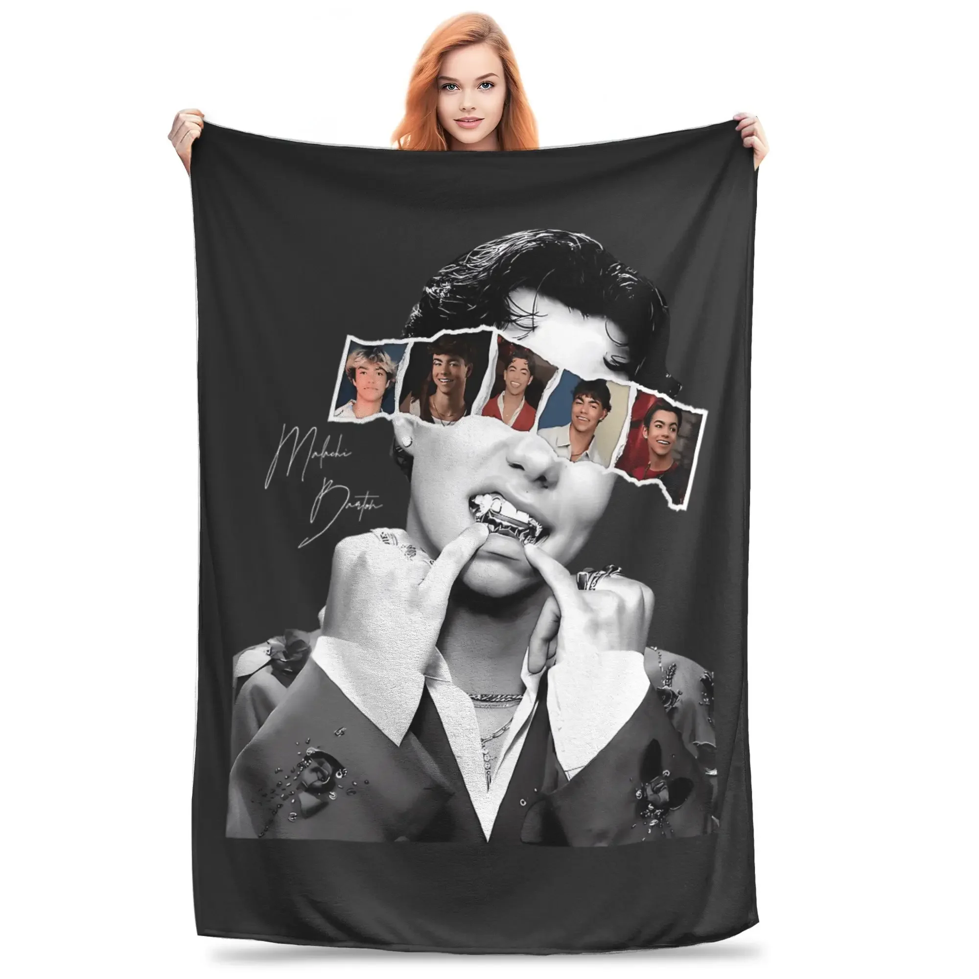 

Malachi Barton Plush Throw Blanket for Adults Kids Super Warm Flannel Bedspread Customizable Couch Blanket Perfect Birthday Gif