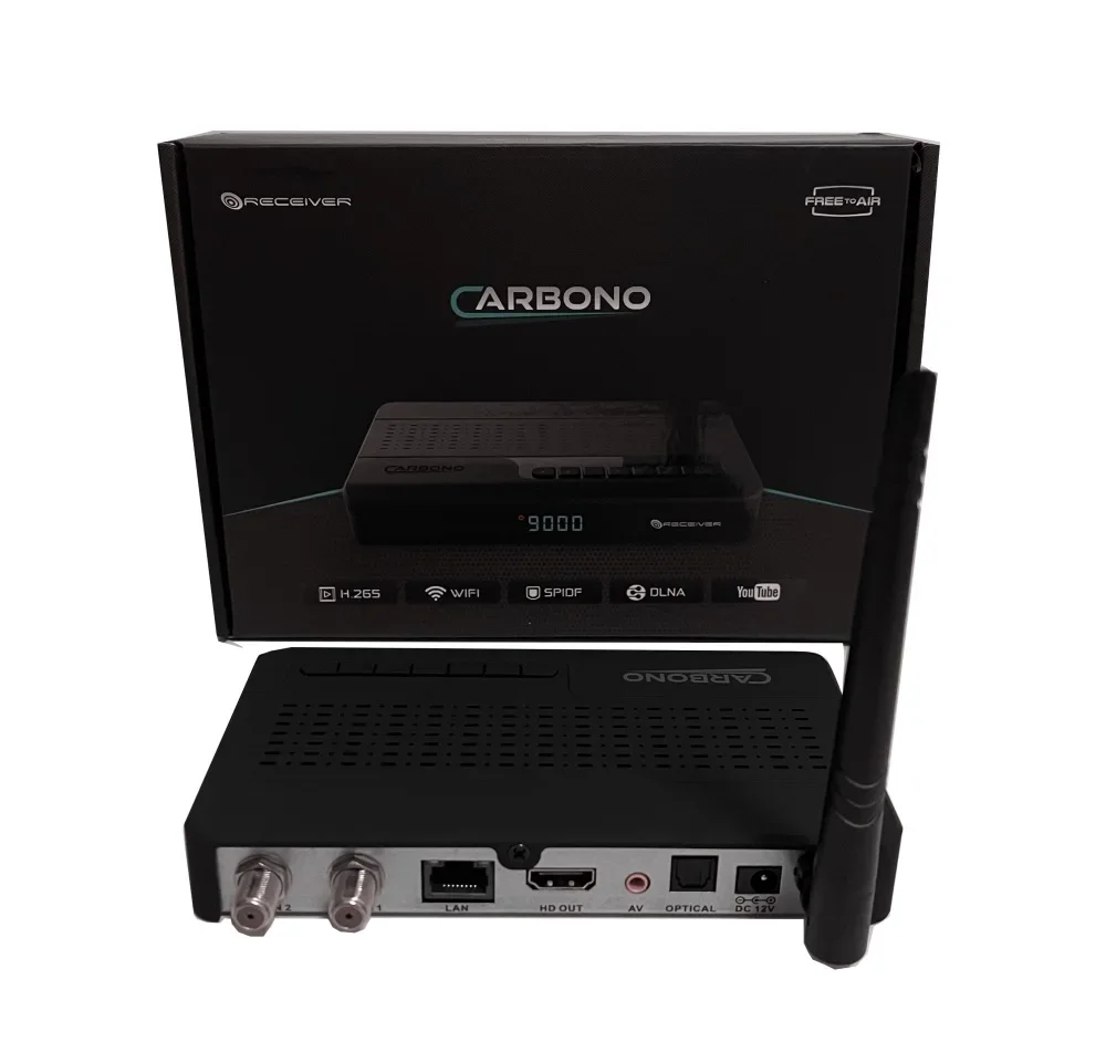 Miuibox Carbono DVB-S2 Satellite Receiver with IKS and SKS H.265 Miuibox Carbono Receiver