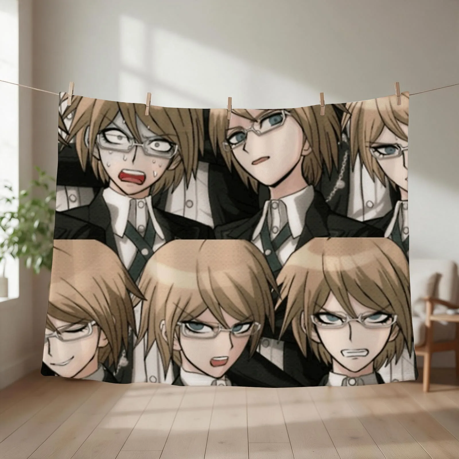 Byakuya Togami Throw Blanket couch cozy soft plush fuzzy picnic outdoor blanket