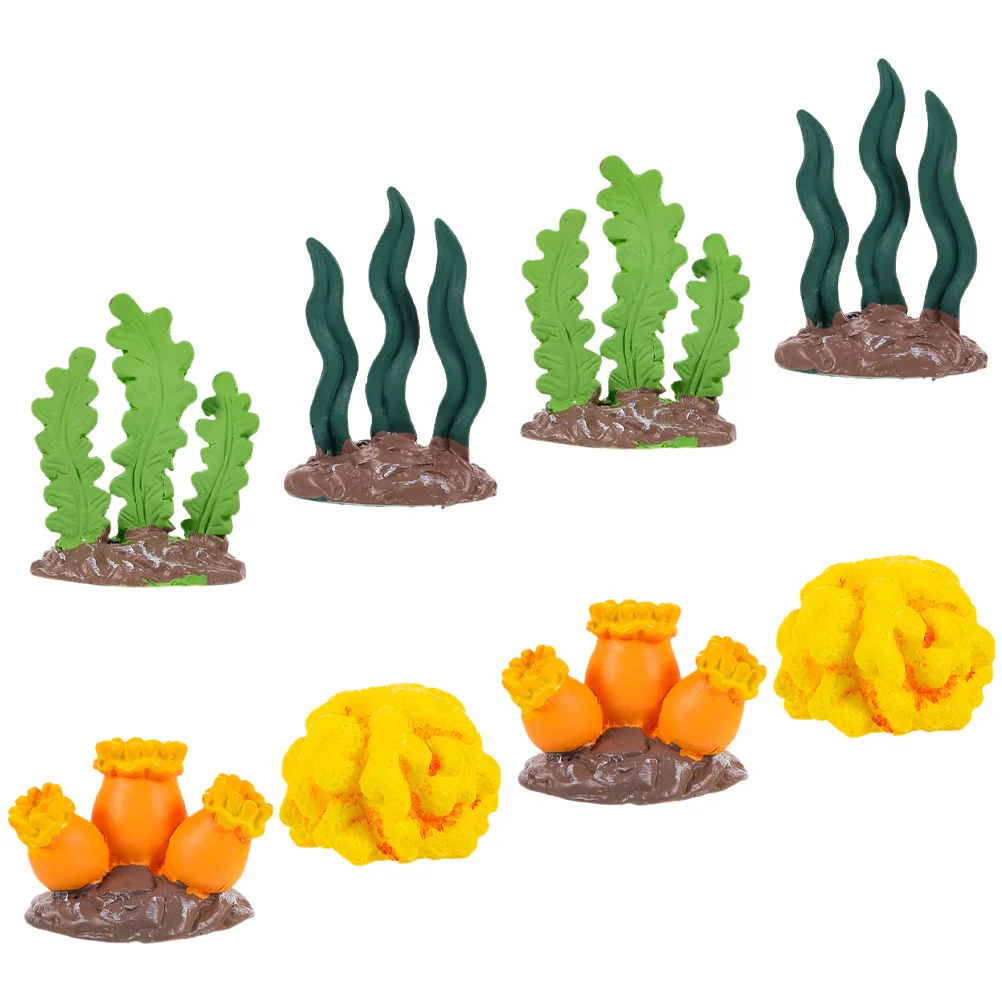 

8Pcs Colorful Coral Ornaments Artificial Coral Decor for Aquarium Fish Tank Landscape Fake Reef Accessories Fish Accessories