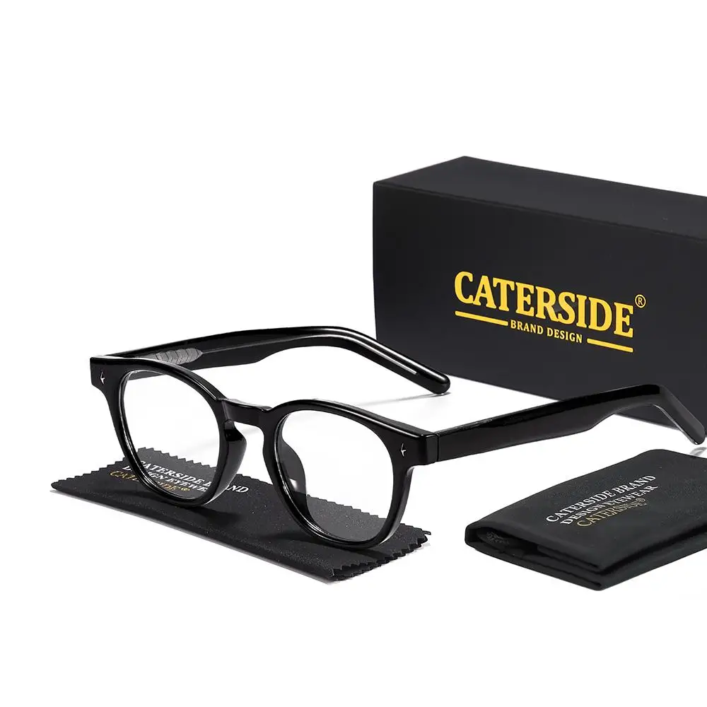 CATERSIDE Retro Herren-Brillenhalter Tr-90 Quadratische Modische Anti-Blaulicht-Brille Damen Business Freizeit Urlaubsgeschenk Brille – Detail 12